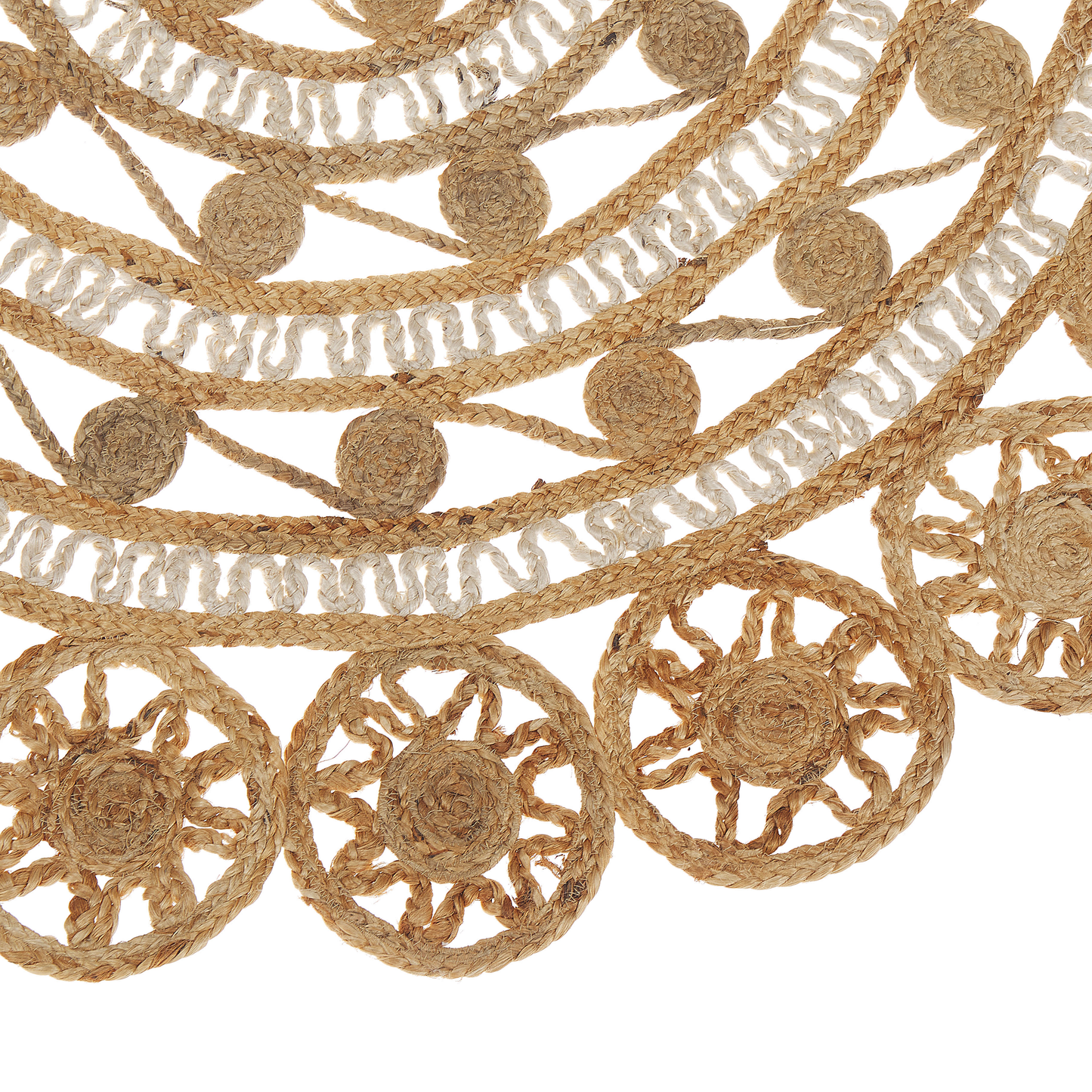 Teppich Jute beige ⌀ 140 cm Kurzflor LALELI