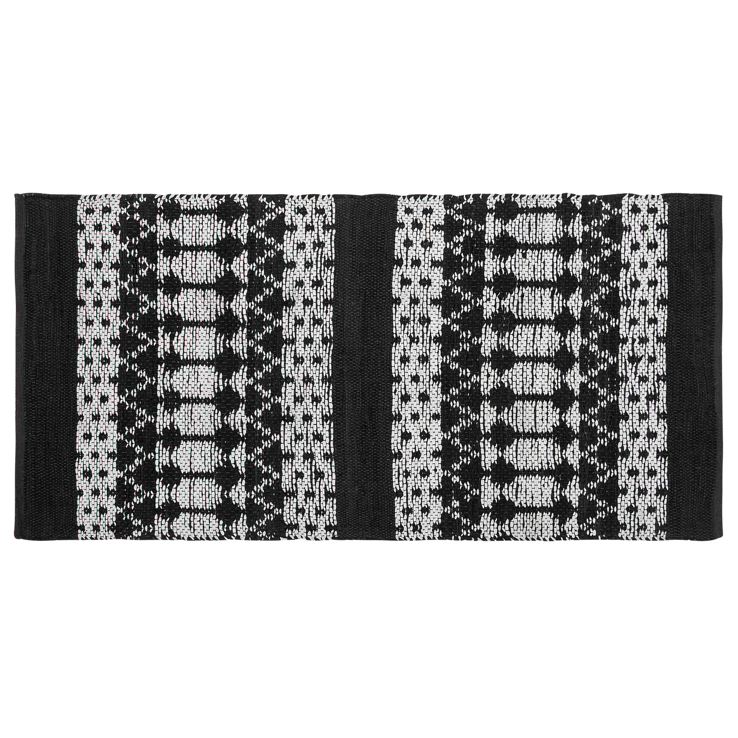 Teppich Leder schwarz / beige 80 x 150 cm abstraktes Muster Kurzflor SOKUN