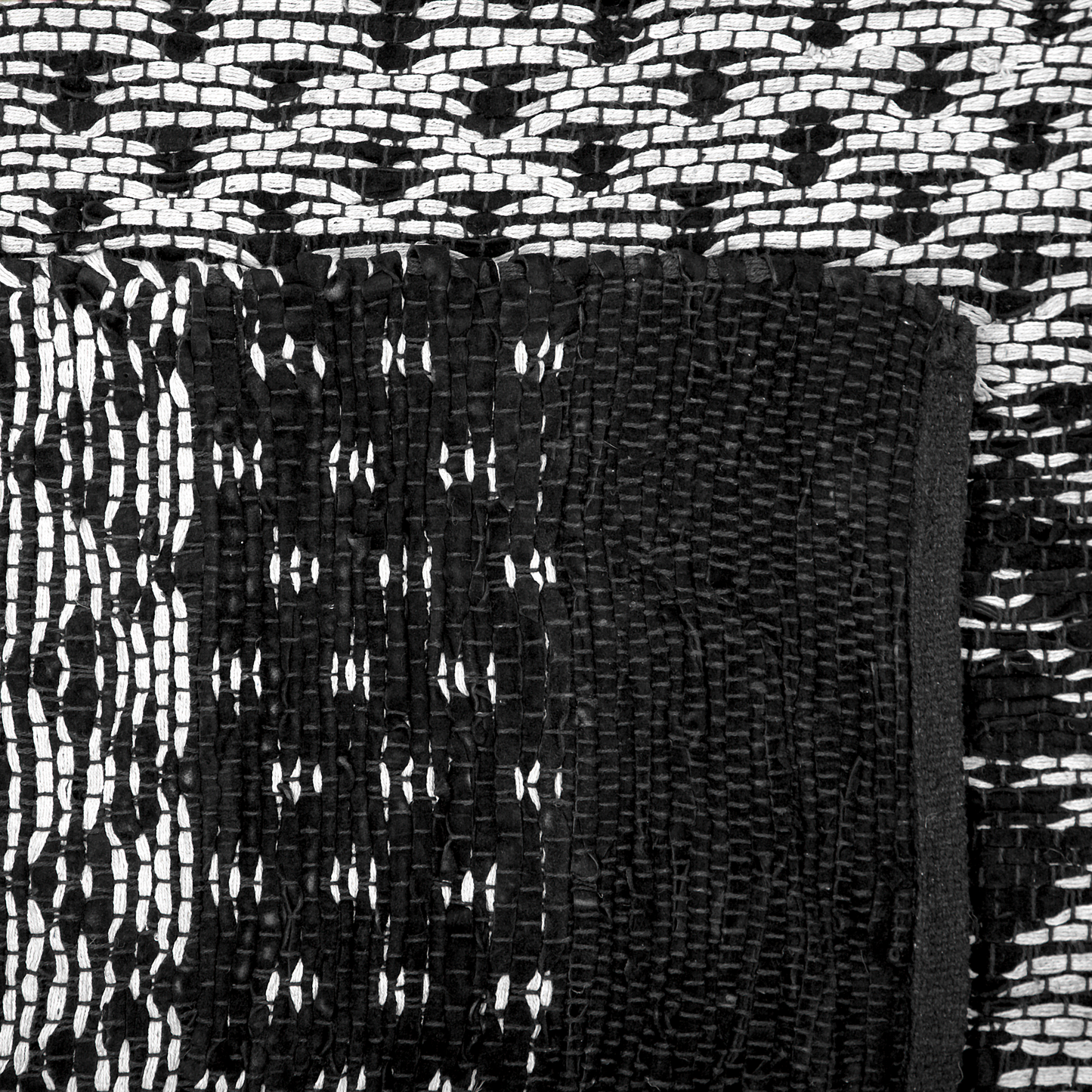 Teppich Leder schwarz / beige 80 x 150 cm abstraktes Muster Kurzflor SOKUN