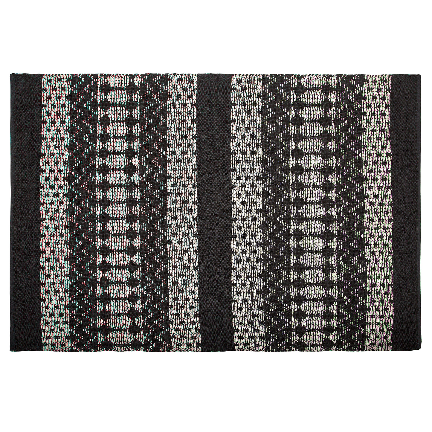 Teppich Leder schwarz / beige 140 x 200 cm abstraktes Muster Kurzflor SOKUN