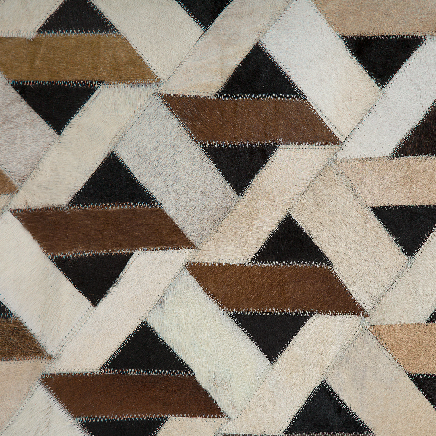 Teppich Leder braun / grau 140 x 200 cm Patchwork Kurzflor TUGLU