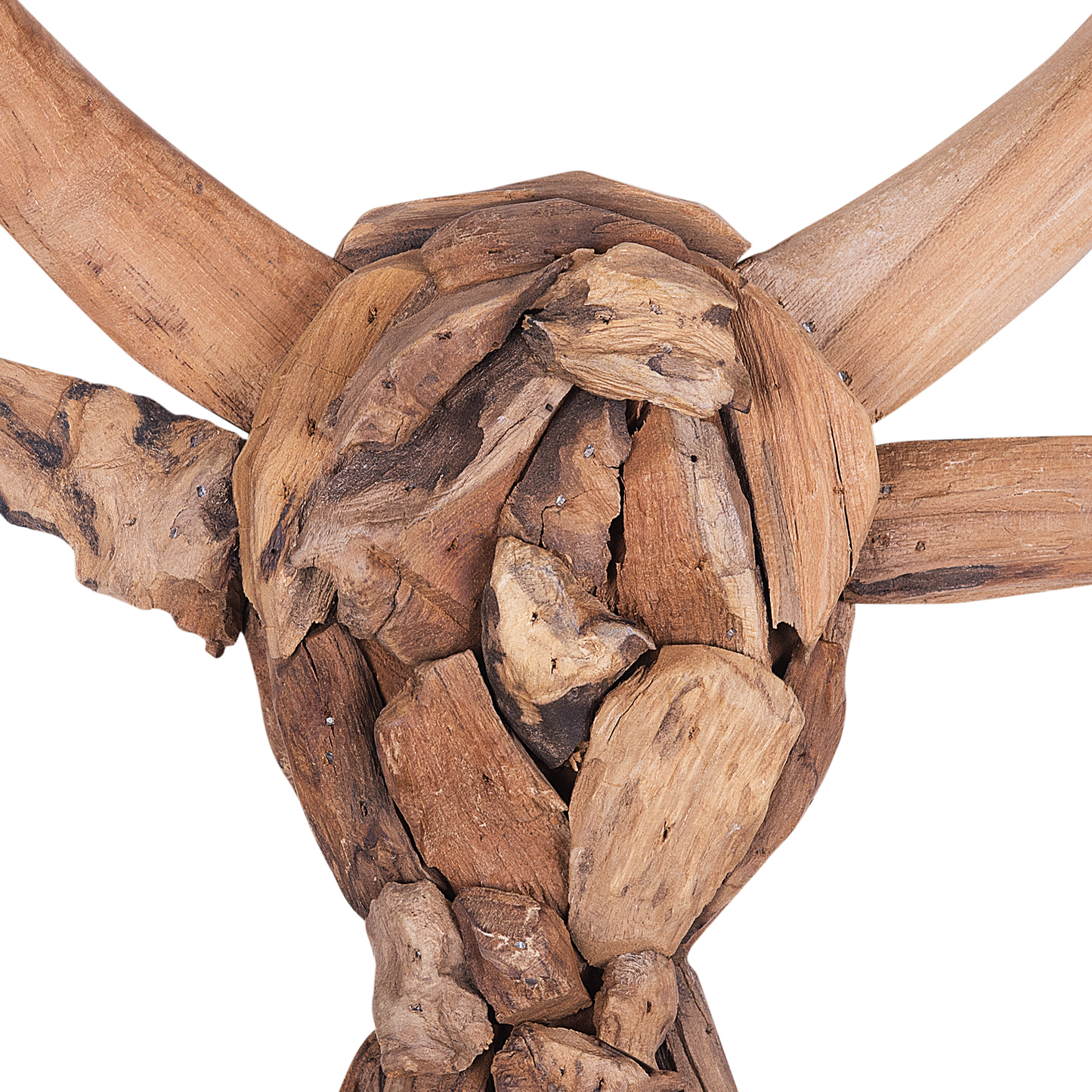 Wandfigur Stier BULL HEAD Holz 34 cm Braun