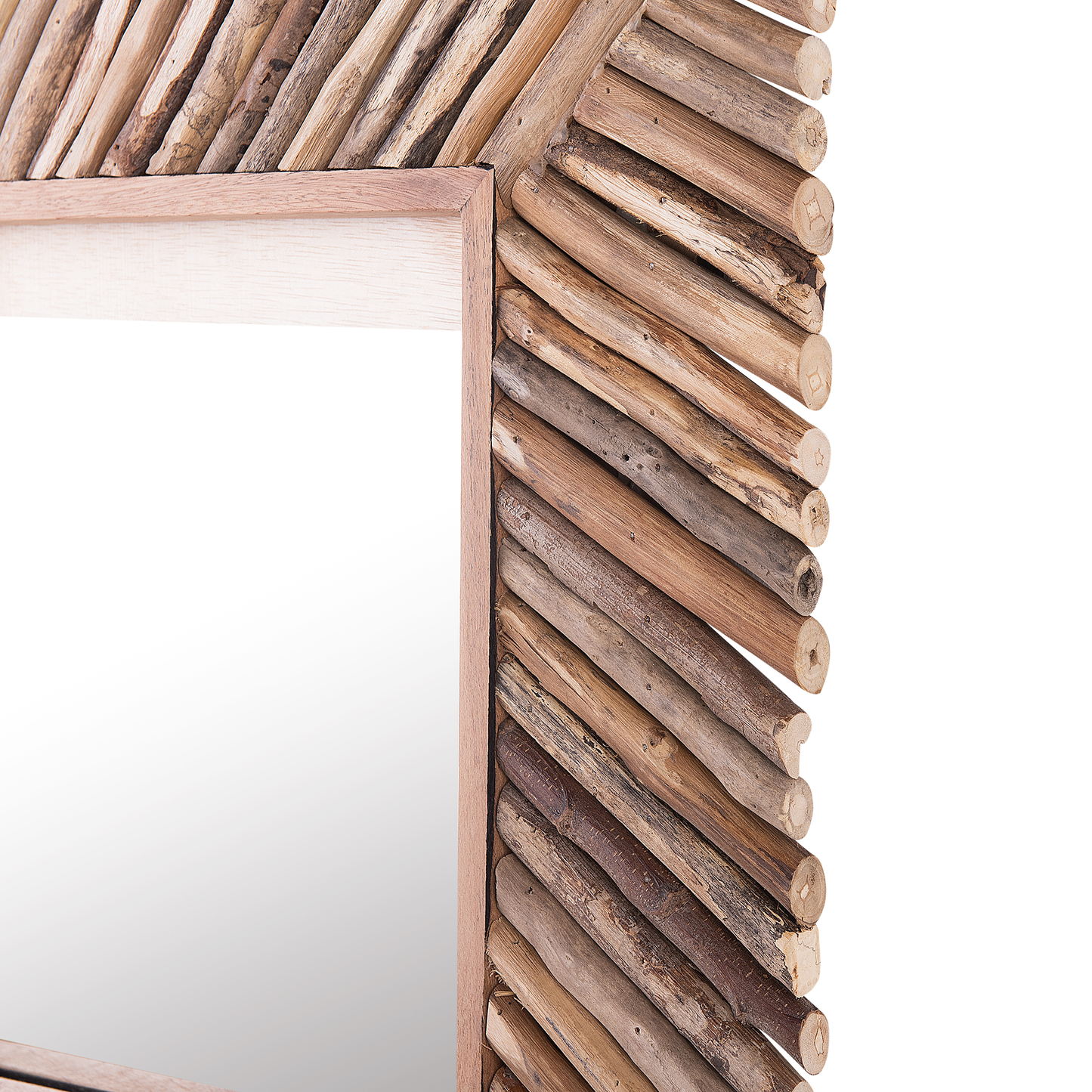 Wandspiegel KANAB 60 cm 60 cm Holz Braun