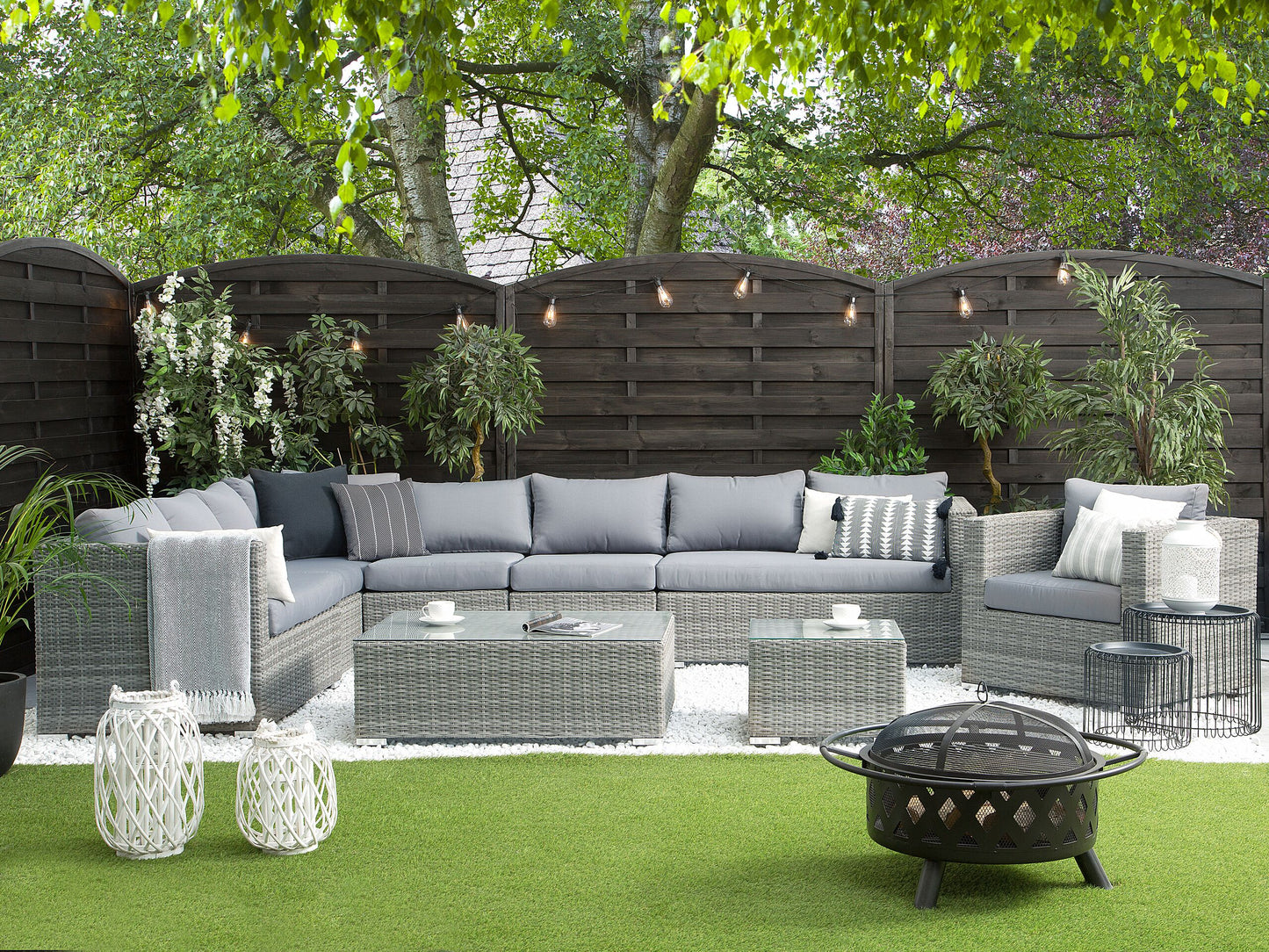 Outdoor Kissenbezug Set XXL Grau