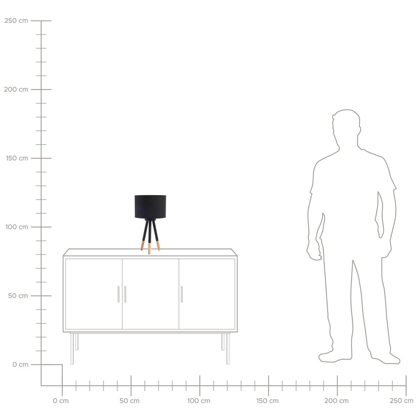 Tischlampe 2er Set TOBOL Holz Schwarz
