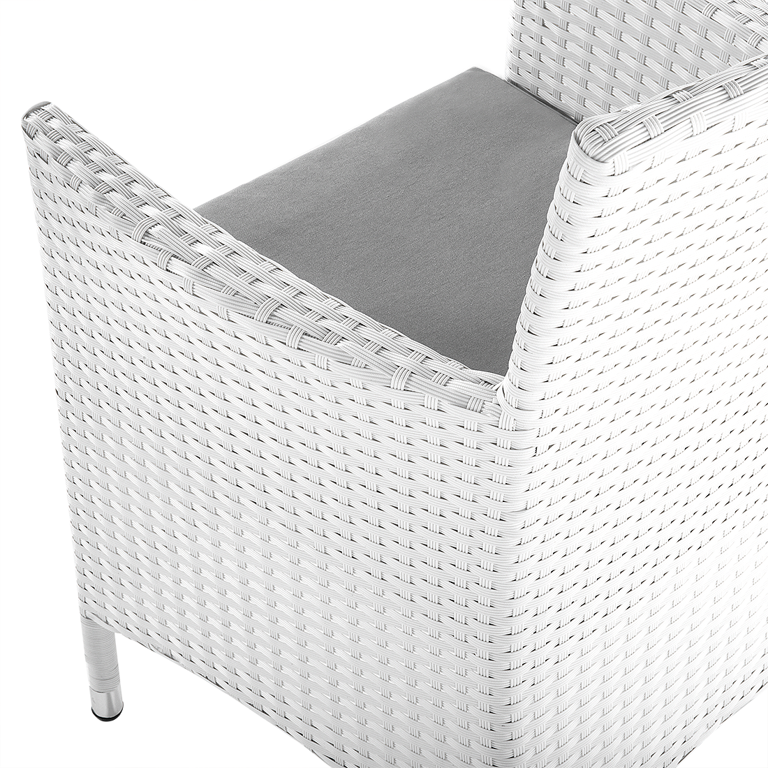 Set mit 2 Stühlen und Sitzkissen ITALY Polyrattan Weiss