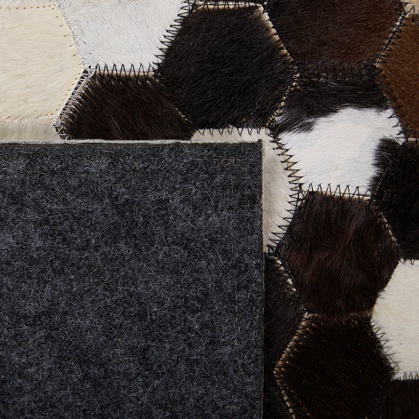 Teppich Kuhfell beige / braun 160 x 230 cm Patchwork Kurzflor EYIM