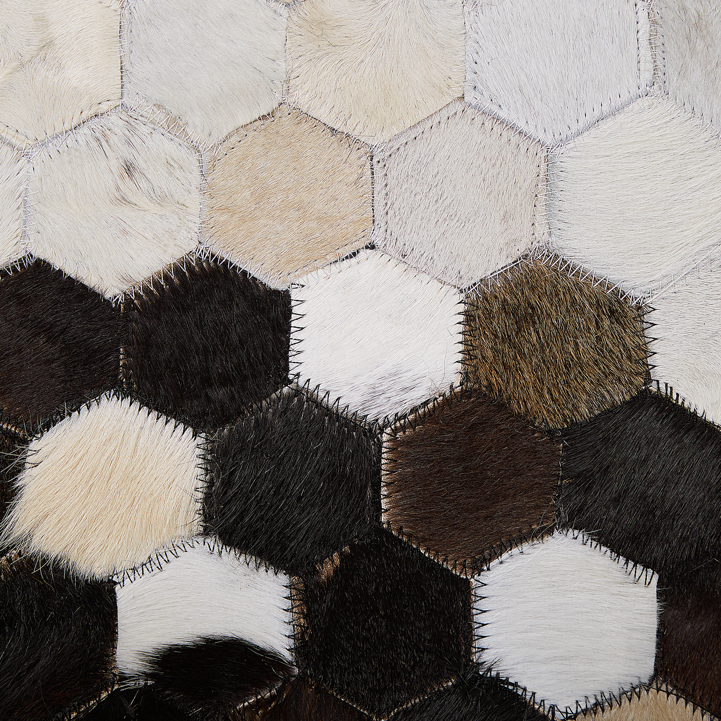 Teppich Kuhfell beige / braun 160 x 230 cm Patchwork Kurzflor EYIM