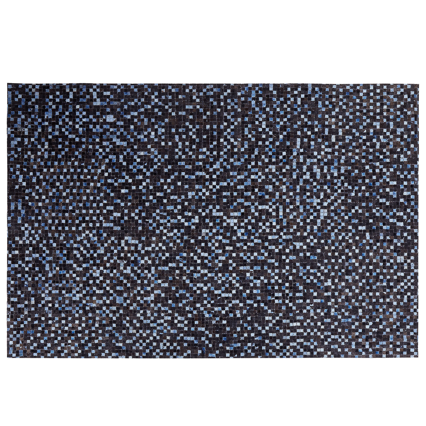 Teppich Kuhfell braun / blau 160 x 230 cm Patchwork Kurzflor IKISU