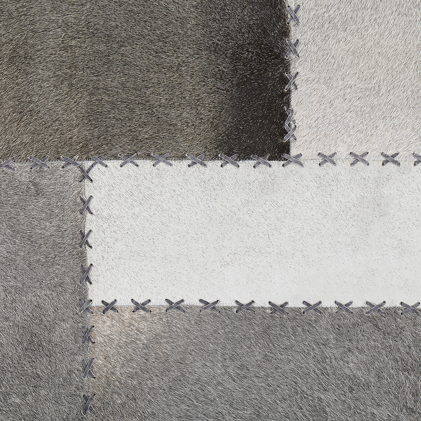 Teppich Kuhfell taupe 160 x 230 cm Patchwork Kurzflor PERVARI
