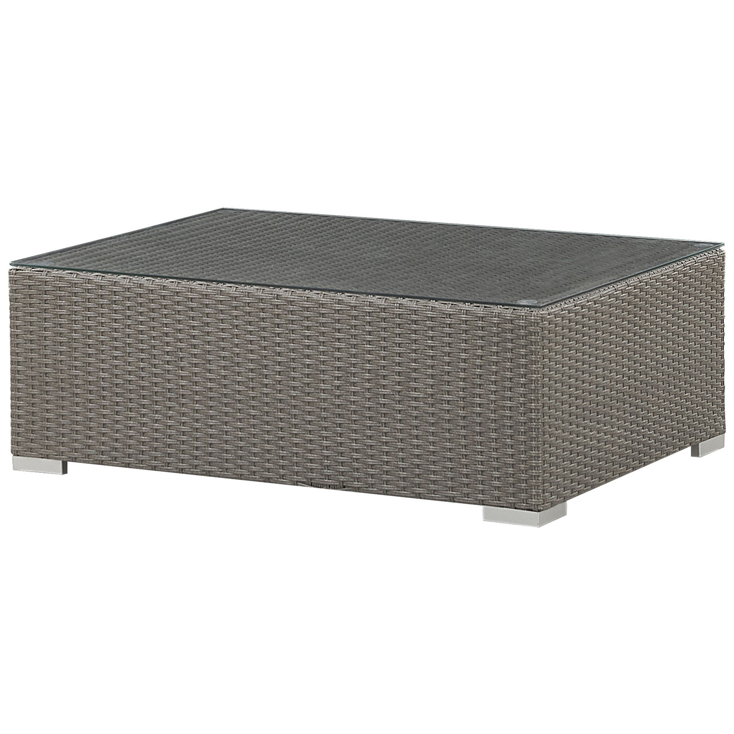 Lounge Set mit Tisch 8-Sitzer MAESTRO modular Polyrattan Taupe