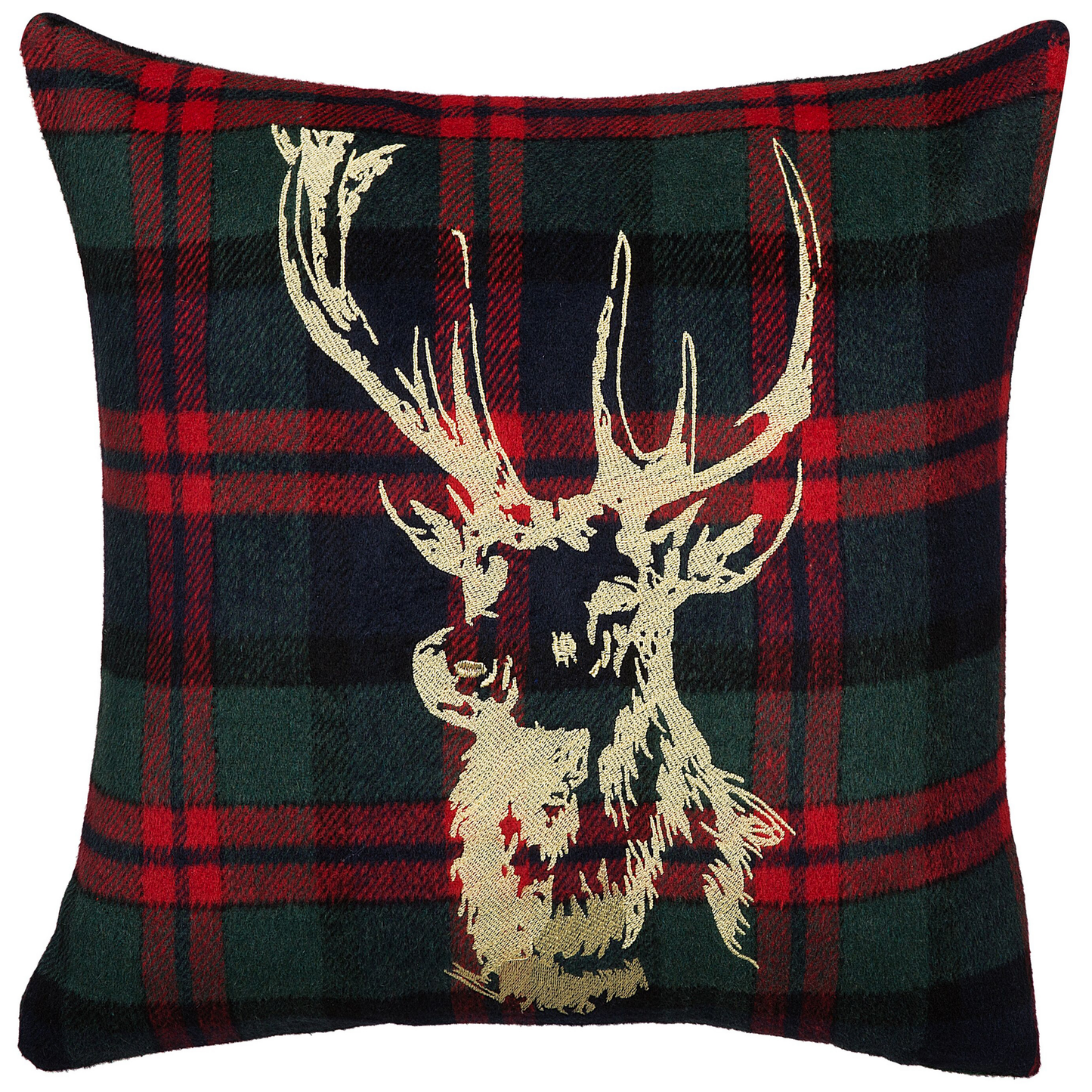Dekokissen 2er Set RUDOLPH 45 x 45 cm Gold Rot Grün Blau Schwarz Weihnachtsmotiv