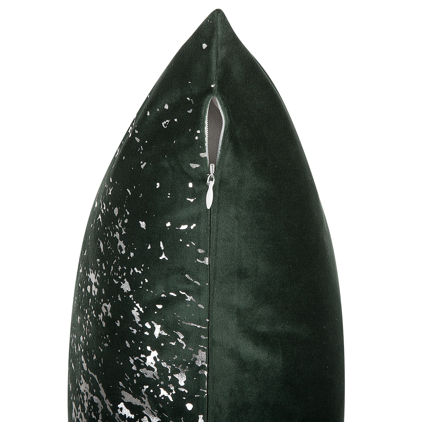 Dekokissen glänzende Oberfläche Samtstoff dunkelgrün 45 x 45 cm 2er Set HONEYWORT