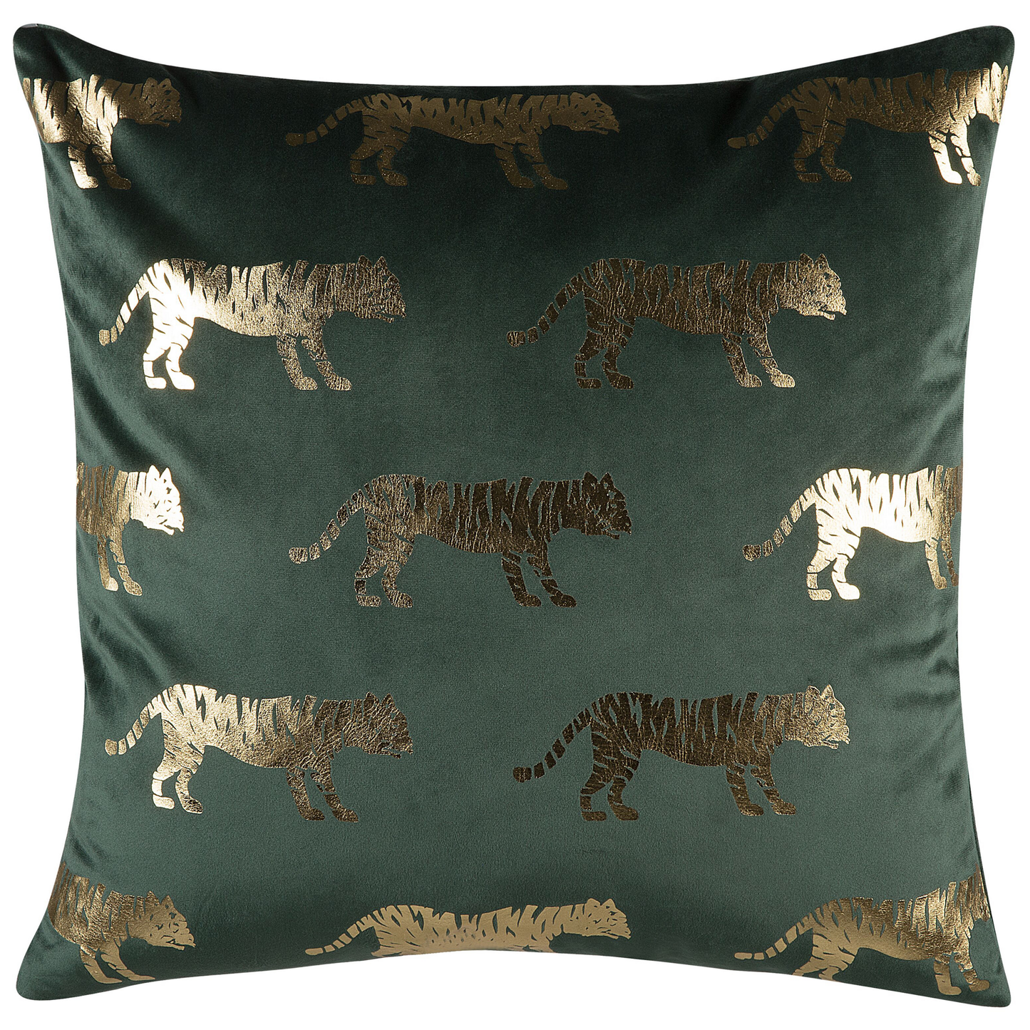 Dekokissen 2er Set BLUEBELL Samtstoff 45 x 45 cm Dunkelgrün Tiermuster