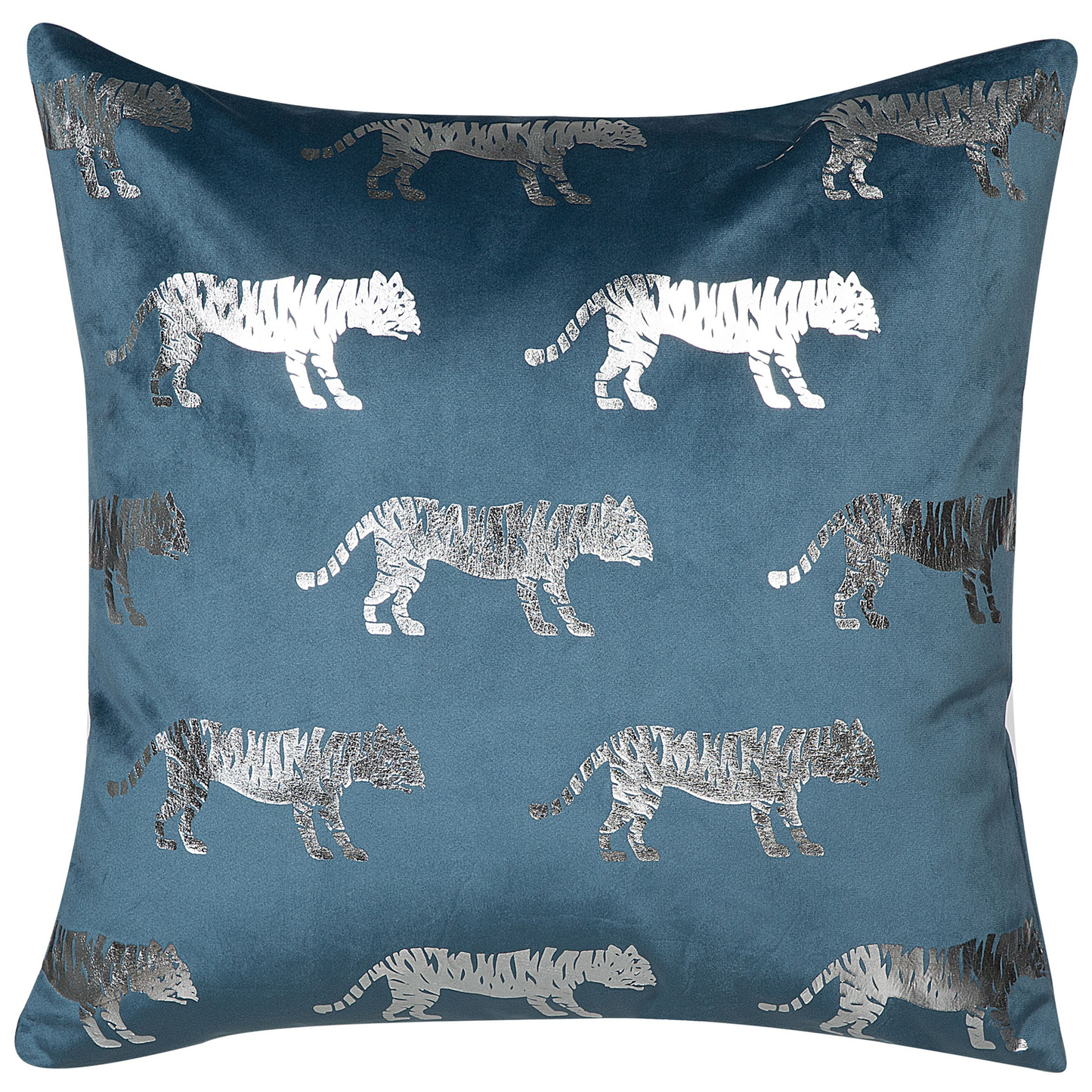 Dekokissen 2er Set BLUEBELL Samtstoff 45 x 45 cm Blau Tiermuster