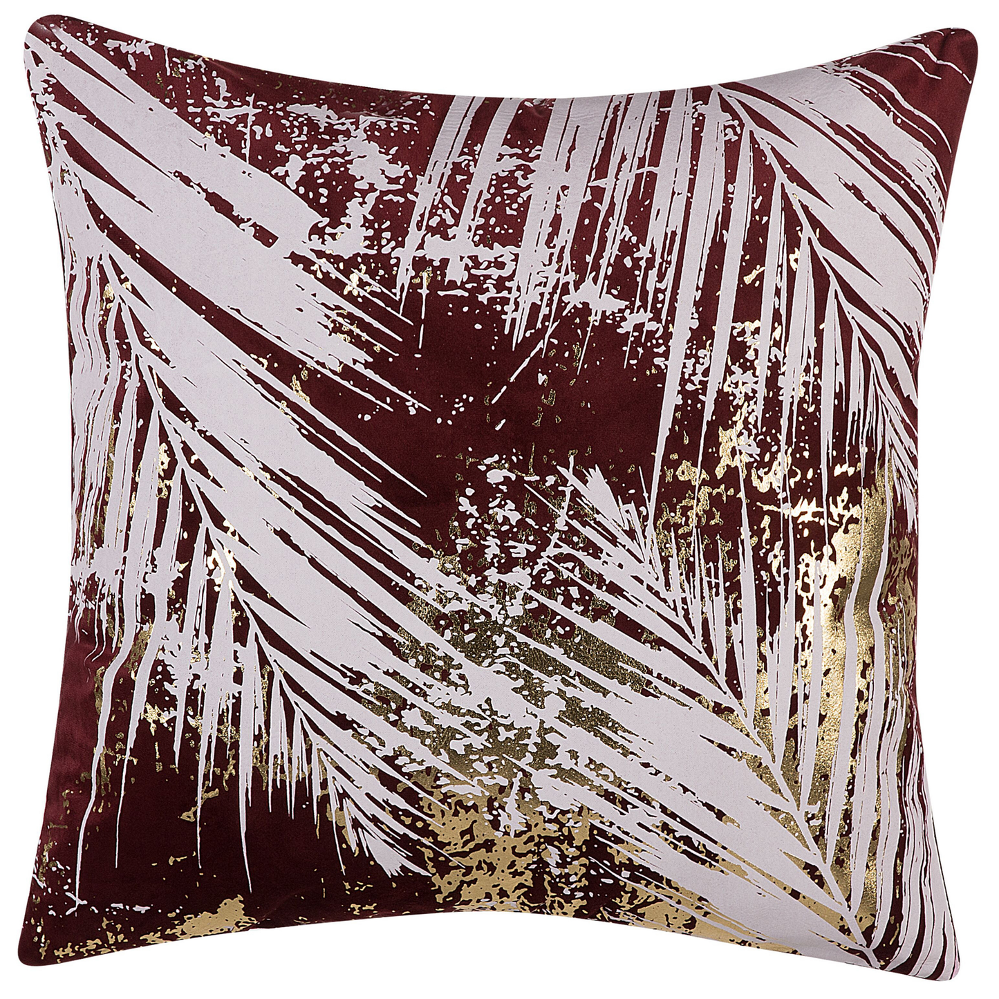 Dekokissen 2er Set CALLA Samtstoff 45 x 45 cm Rot Pflanzenmuster