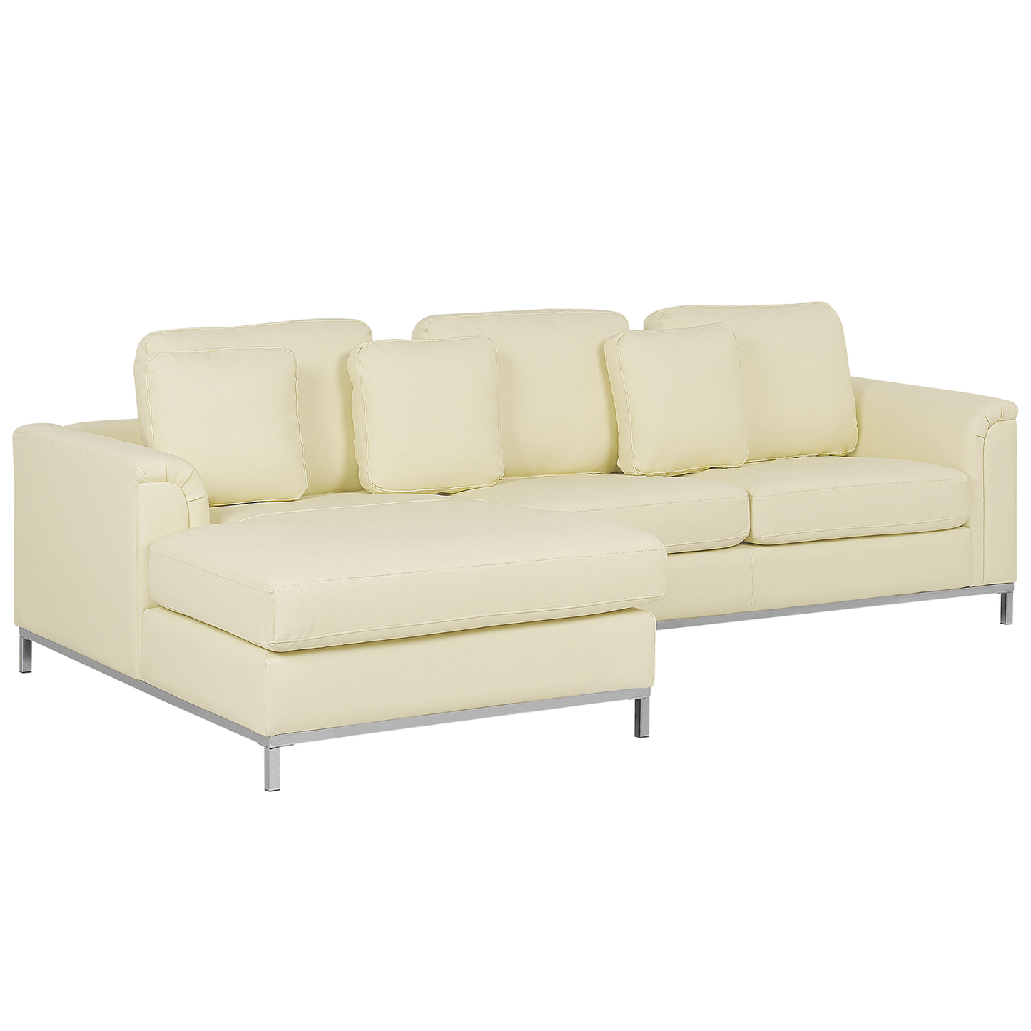 4-Sitzer Ecksofa Leder creme rechtsseitig OSLO