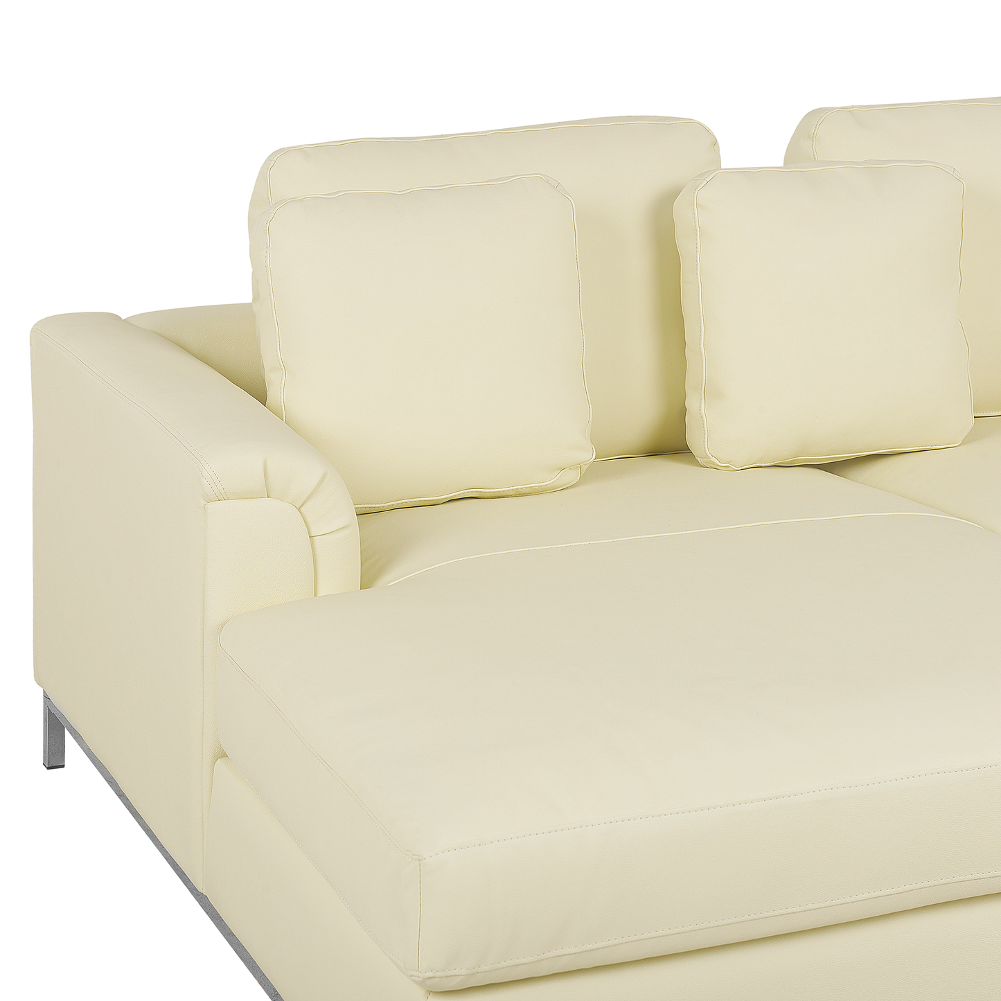 4-Sitzer Ecksofa Leder creme rechtsseitig OSLO