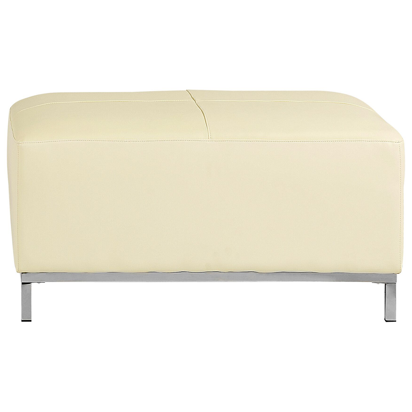 Ecksofa Leder beige rechtsseitig mit Ottomane OSLO