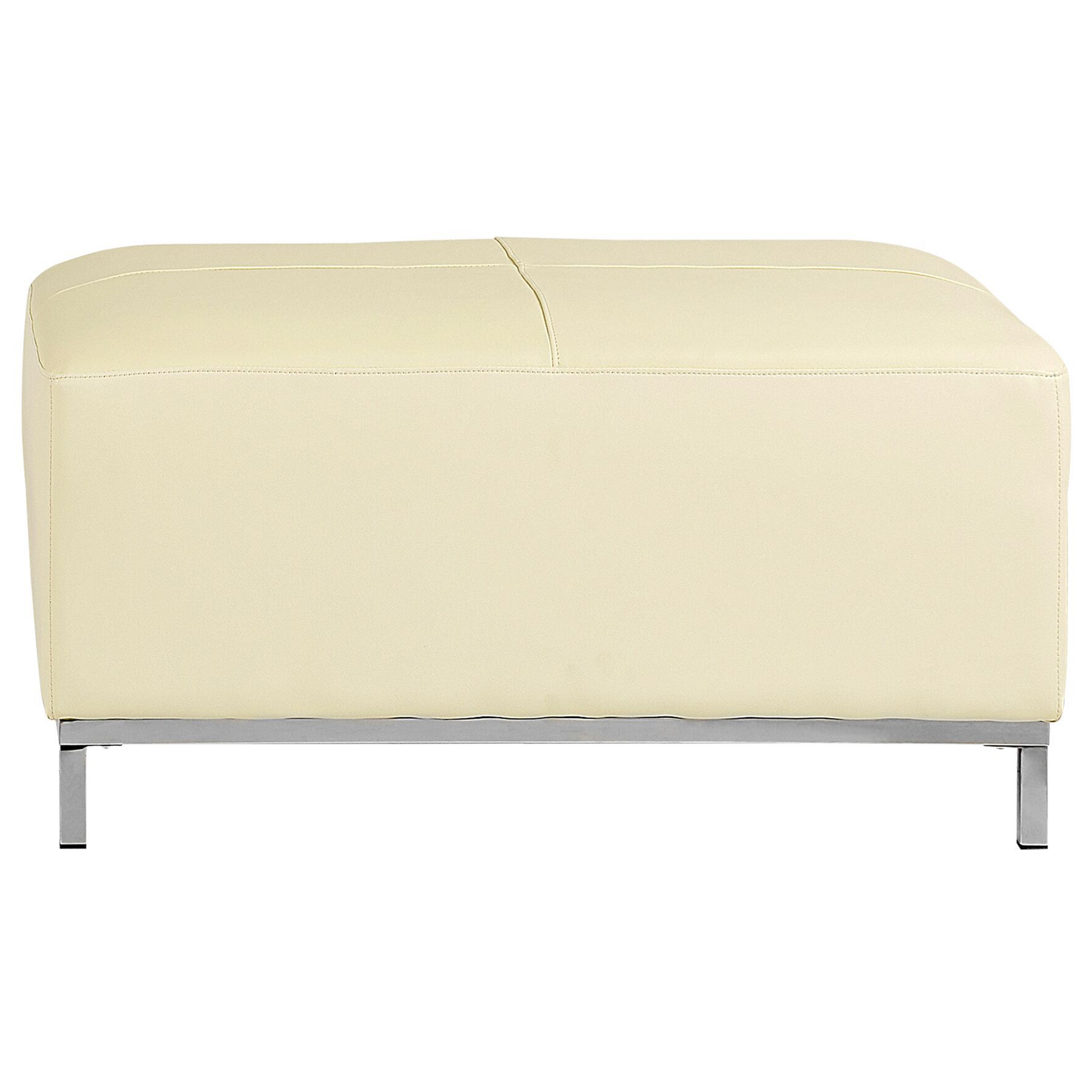 Ecksofa Leder beige linksseitig mit Ottomane OSLO