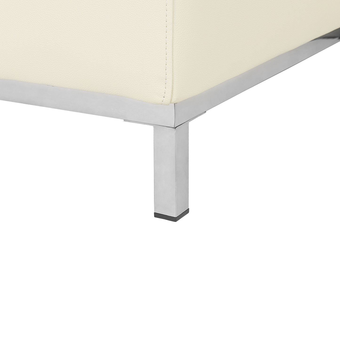 Ecksofa Leder beige linksseitig mit Ottomane OSLO