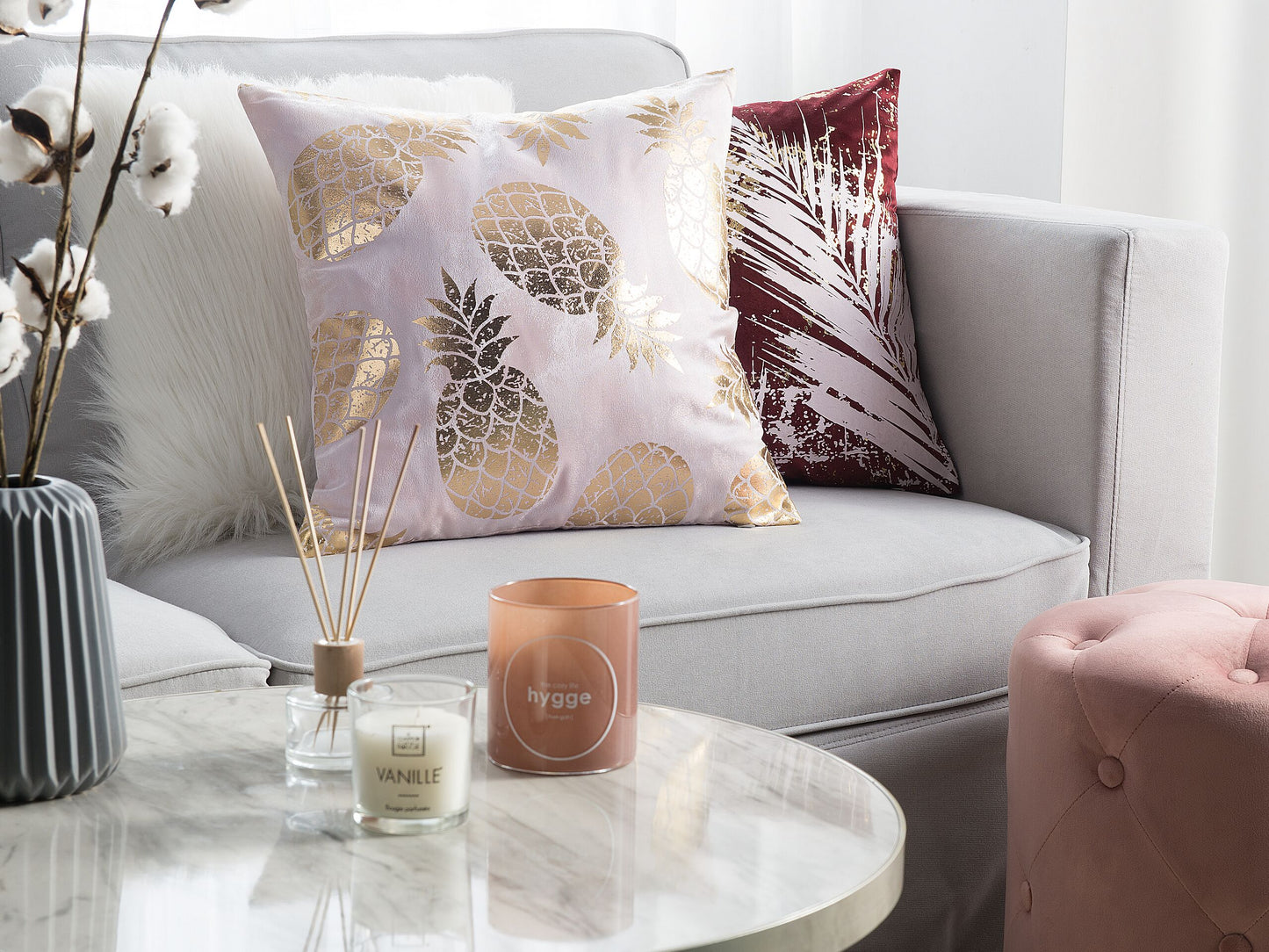 Kissen 2er Set Rosa ASTILBE 45 x 45 cm