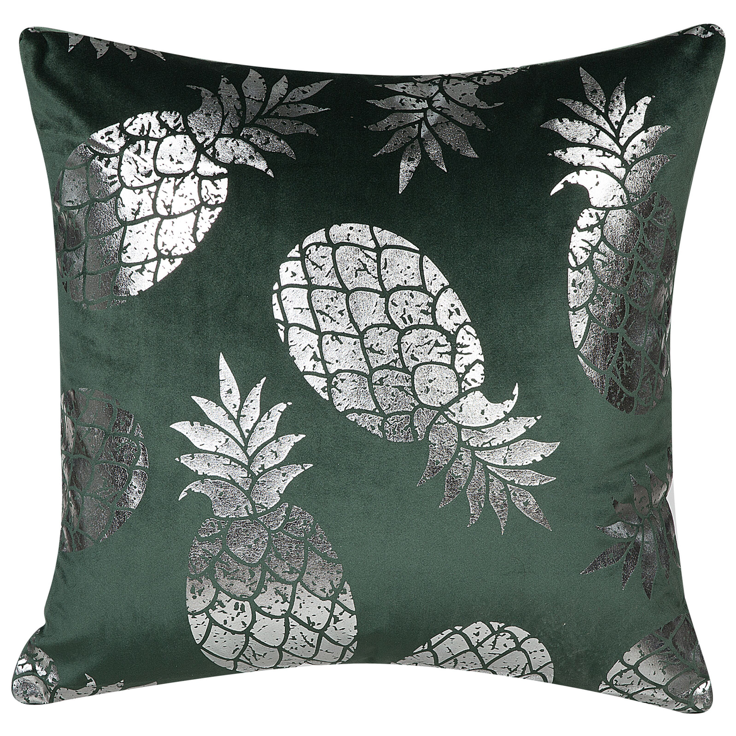 Dekokissen 2er Set ASTILBE Samtstoff 45 x 45 cm Dunkelgrün Pflanzenmuster