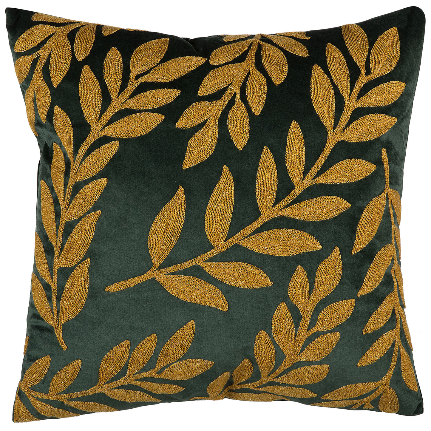 Dekokissen 2er Set MISTLETOE Samtstoff 45 x 45 cm Gold Grün Pflanzenmuster