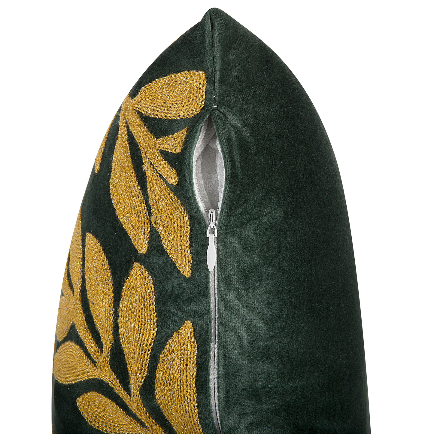 Dekokissen 2er Set MISTLETOE Samtstoff 45 x 45 cm Gold Grün Pflanzenmuster