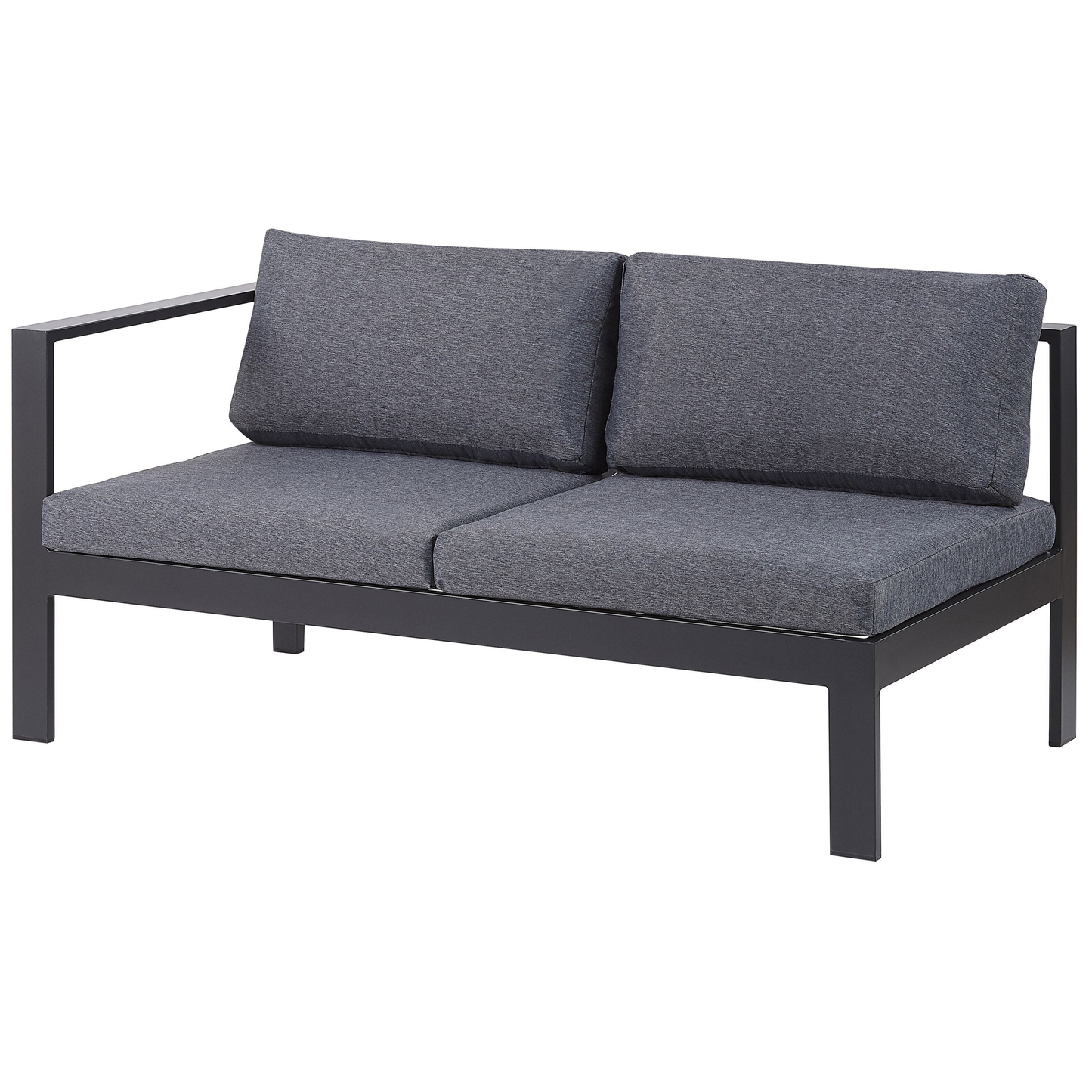 Garten Ecksofa mit Tisch 5-Sitzer MESSINA linksseitig Metall Schwarz
