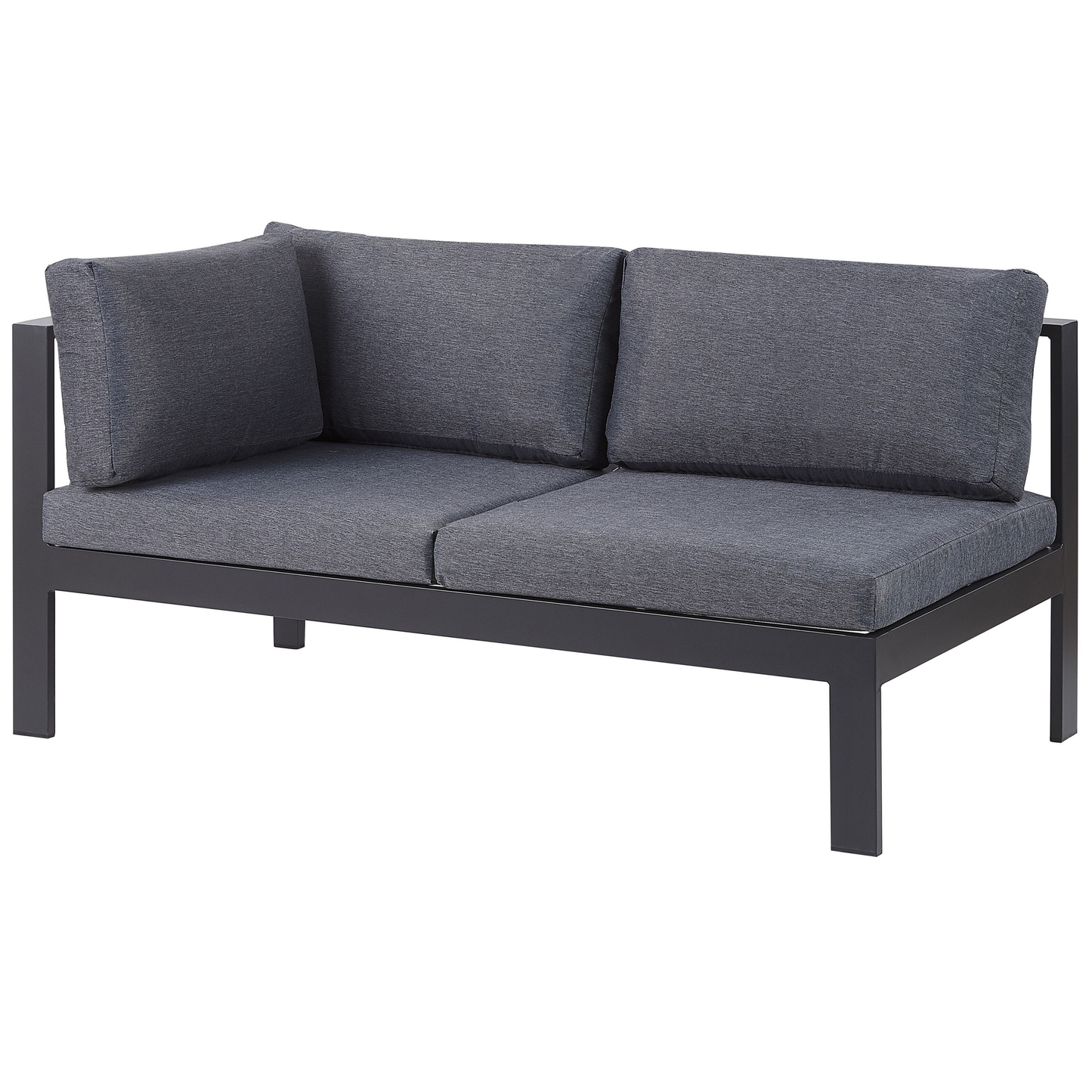 Garten Ecksofa mit Tisch 5-Sitzer MESSINA linksseitig Metall Schwarz