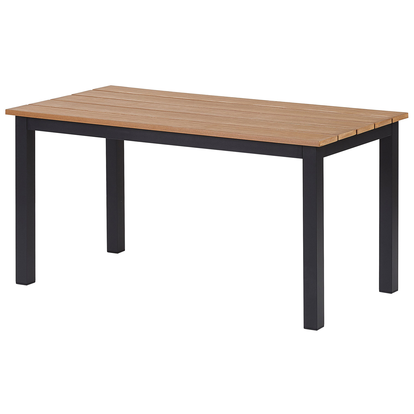 Garten Ecksofa mit Tisch 5-Sitzer MESSINA linksseitig Metall Schwarz