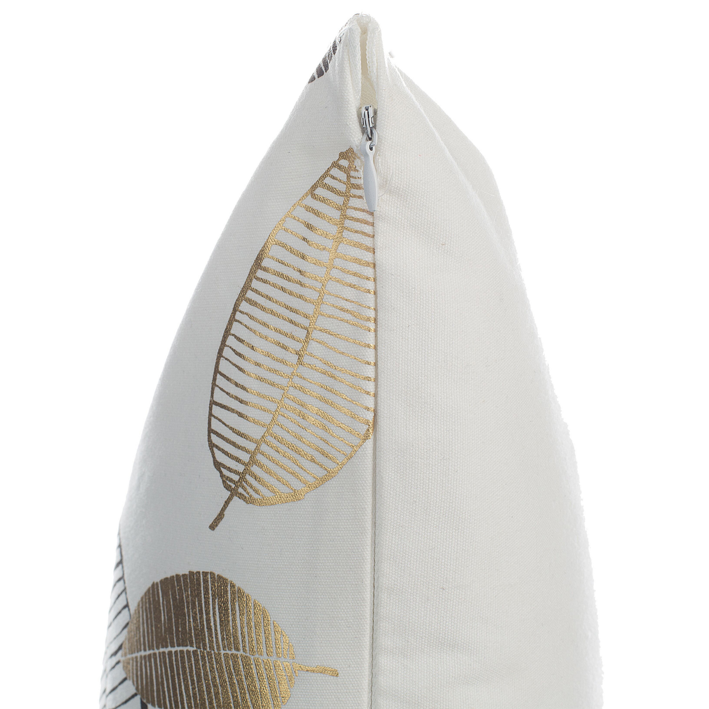 Dekokissen 2er Set LOTUS Baumwolle 45 x 45 cm Gold Weiss Schwarz Pflanzenmuster