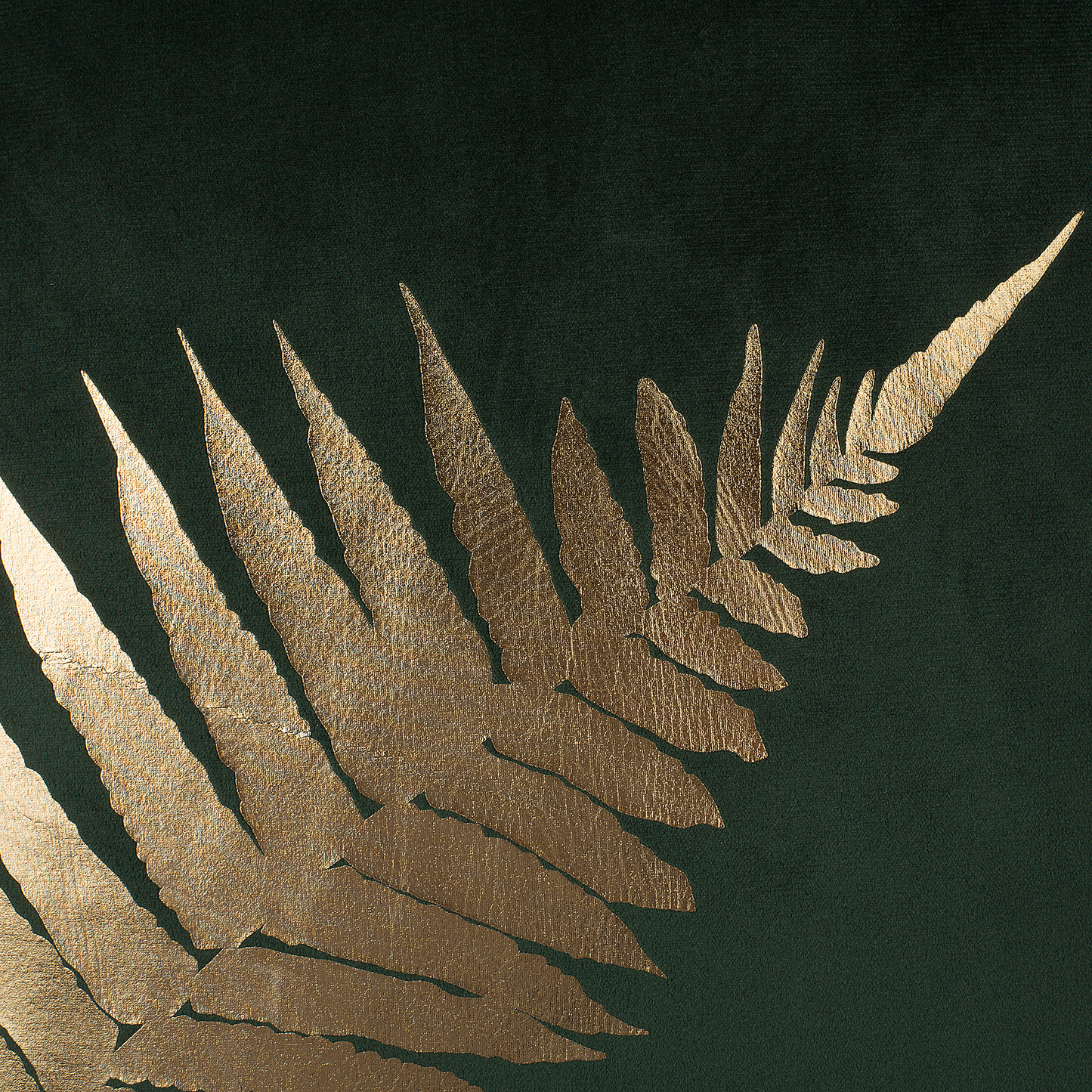 Dekokissen 2er Set FERN Samtstoff 45 x 45 cm Dunkelgrün Pflanzenmuster