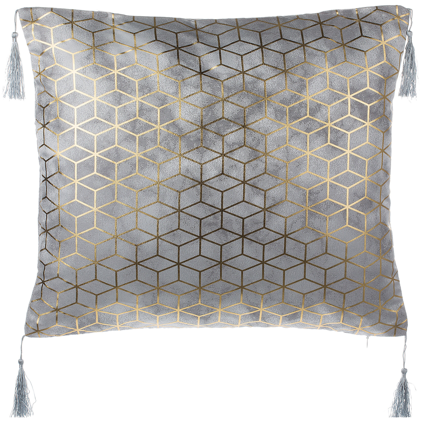Dekokissen 2er Set CAMELLIA 45 x 45 cm Grau Geometrisches Muster