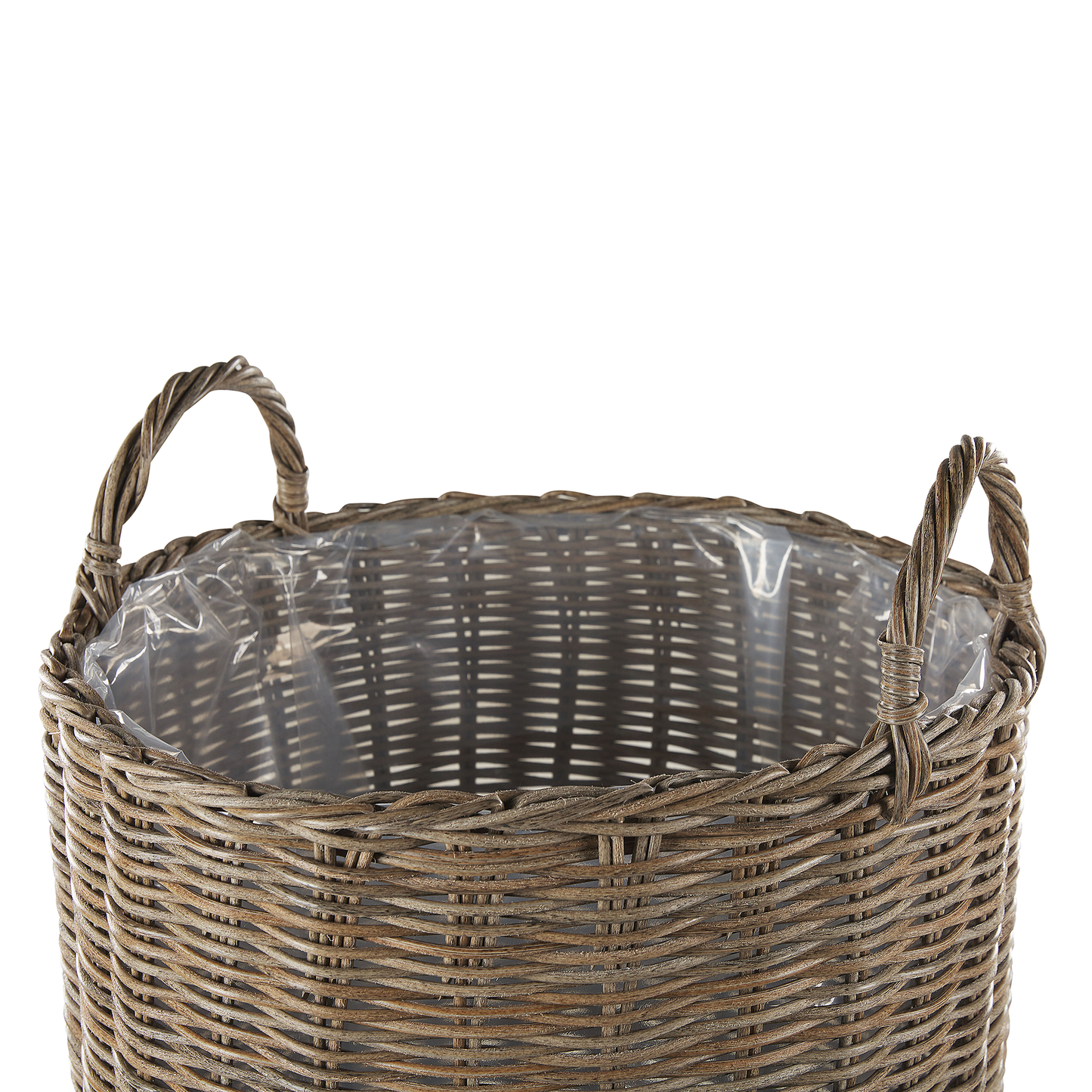 Set mit 2 Blumentöpfen BITOLA PE Rattan 40/48 cm Braun