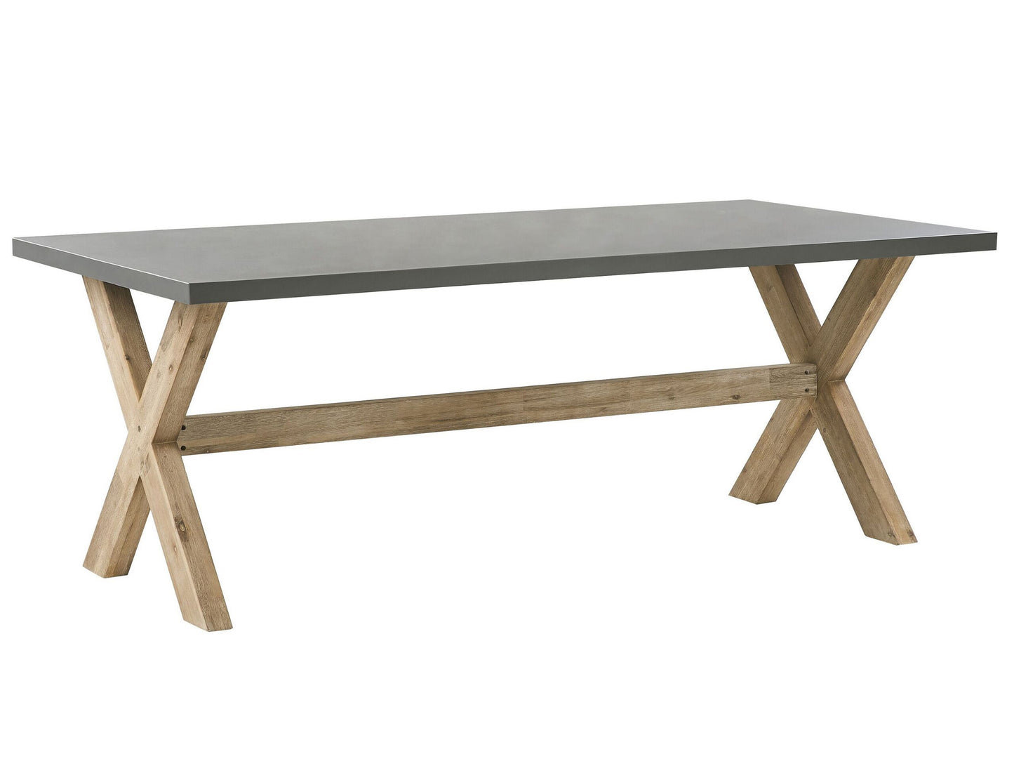 Gartenmöbel Set mit Bänken und Hockern 8-Sitzer OLBIA Beton Grau
