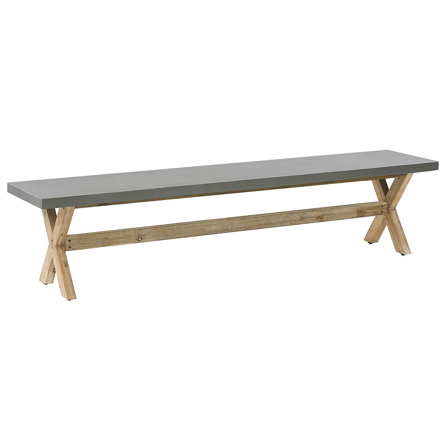 Gartenmöbel Set mit Bänken und Hockern 8-Sitzer OLBIA Beton Grau