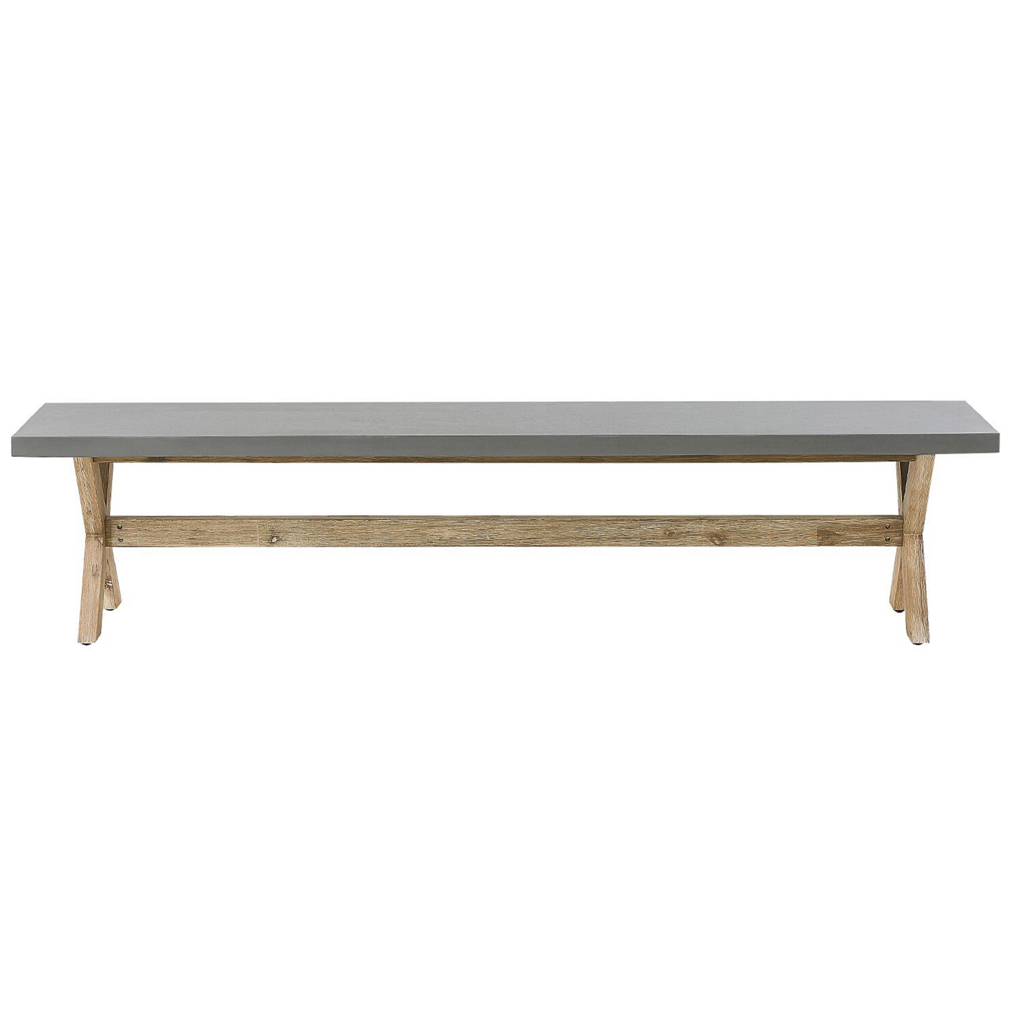 Gartenmöbel Set mit Bänken und Hockern 8-Sitzer OLBIA Beton Grau