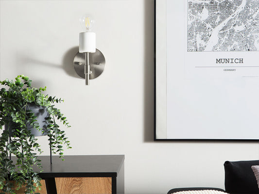 Wandleuchte Metall / Marmor silber / weiss 2er Set ARMERIA