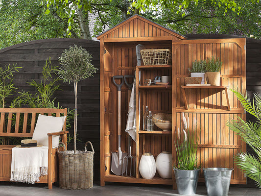 Gartenschrank SAVOCA Akazienholz 100 cm 40 cm Braun