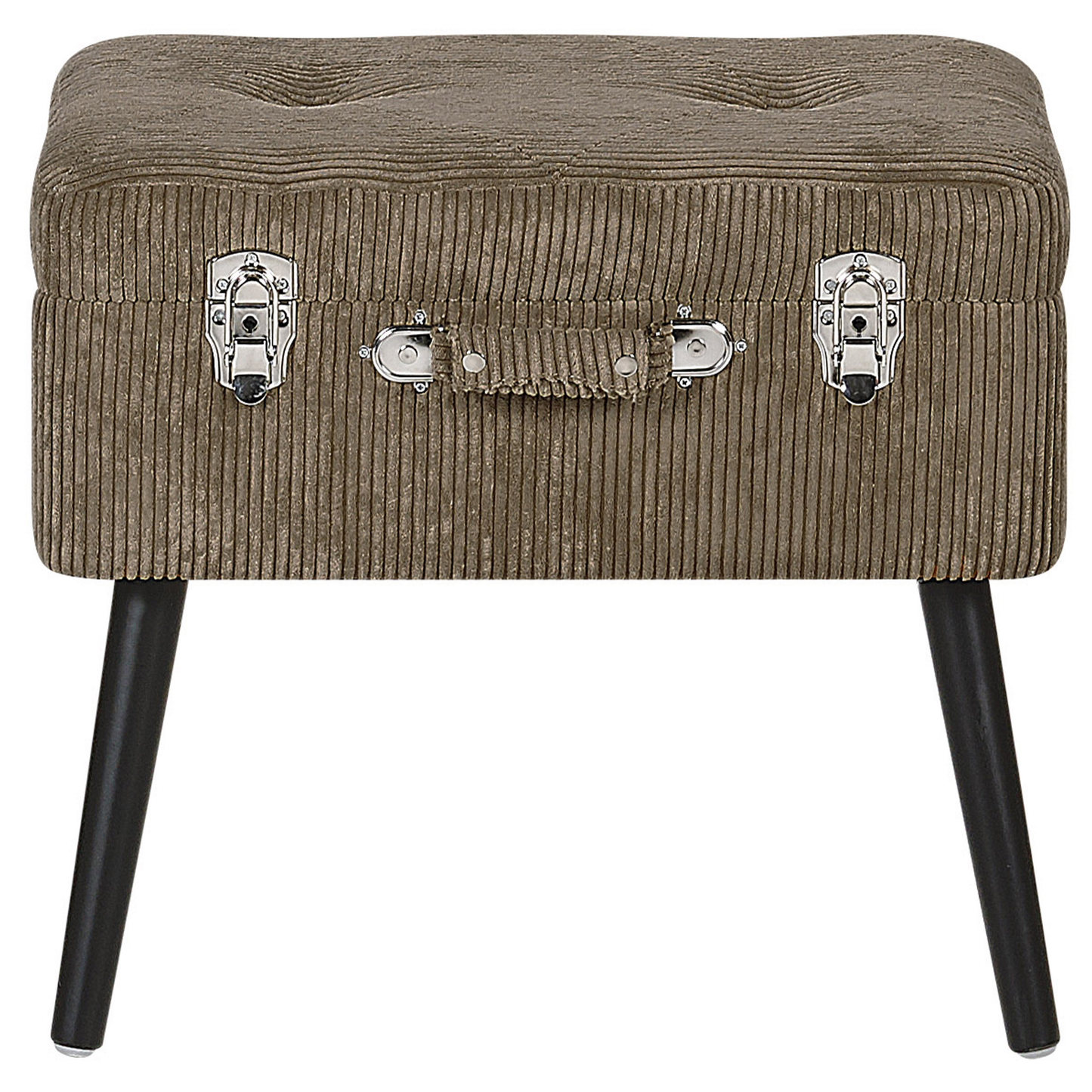 Hocker mit Stauraum Cord hellbraun Koffer-Design MALLARD