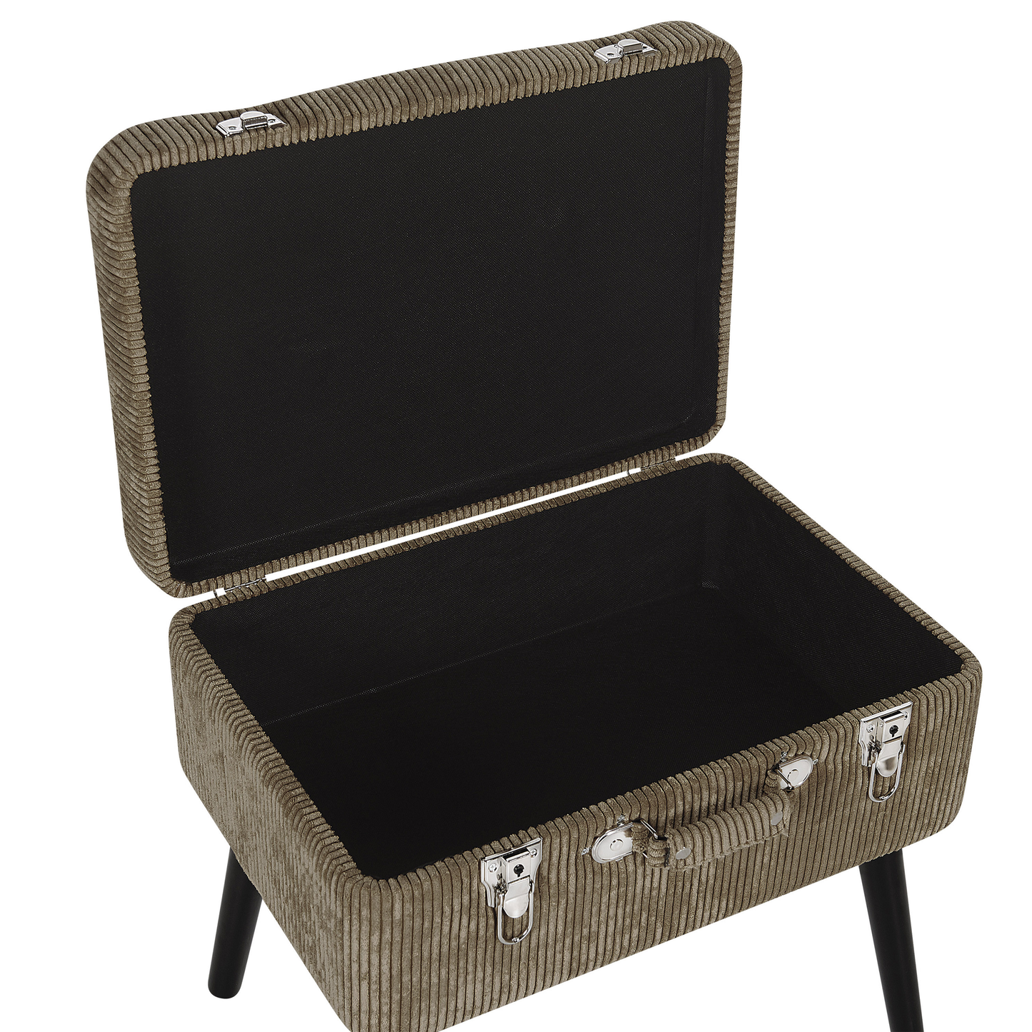 Hocker mit Stauraum Cord hellbraun Koffer-Design MALLARD