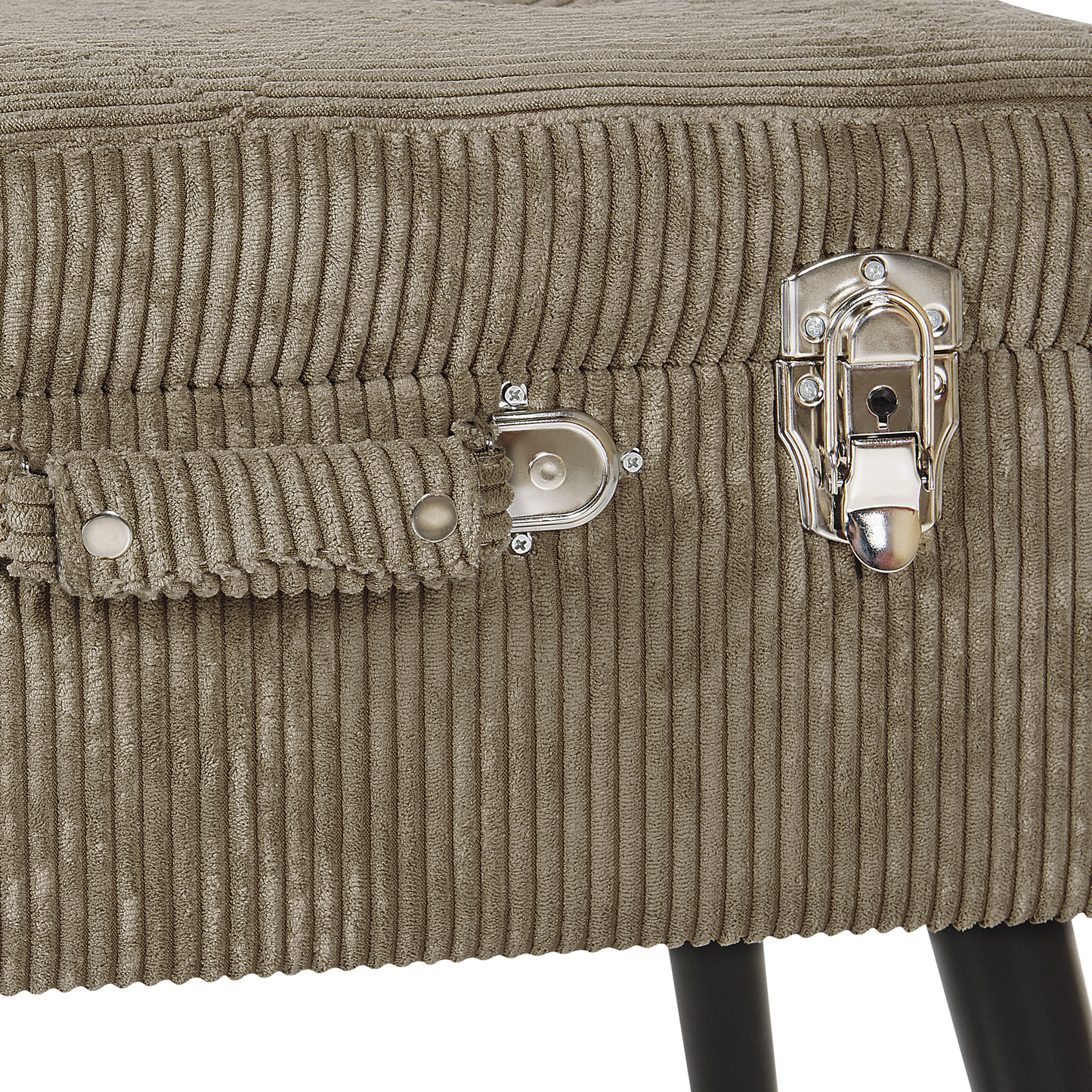 Hocker mit Stauraum Cord hellbraun Koffer-Design MALLARD
