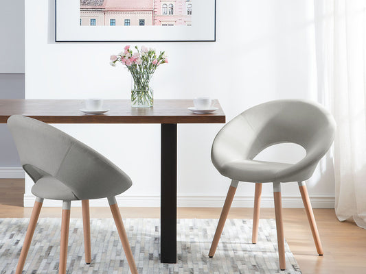 Esszimmerstuhl 2er Set ROSLYN Hellgrau