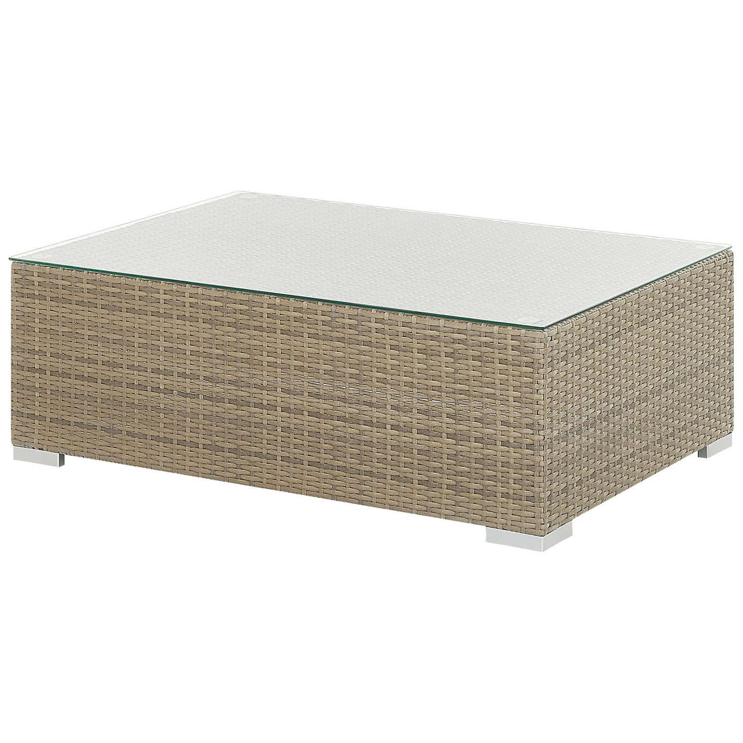 Lounge Set mit Tisch 8-Sitzer MAESTRO modular Polyrattan Hellbraun