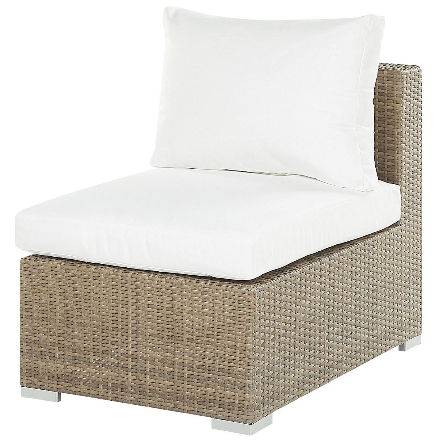 Lounge Set mit Tisch 8-Sitzer MAESTRO modular Polyrattan Hellbraun