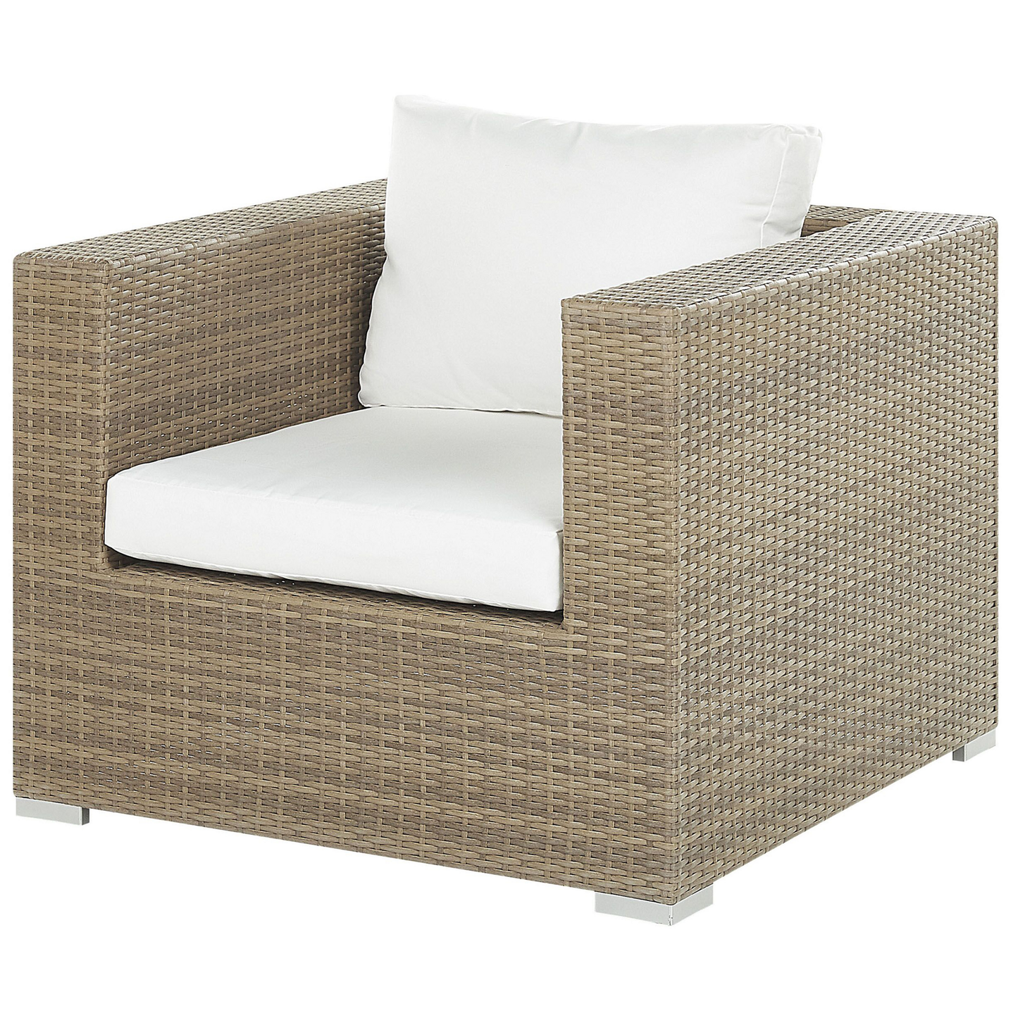 Lounge Set mit Tisch 8-Sitzer MAESTRO modular Polyrattan Hellbraun