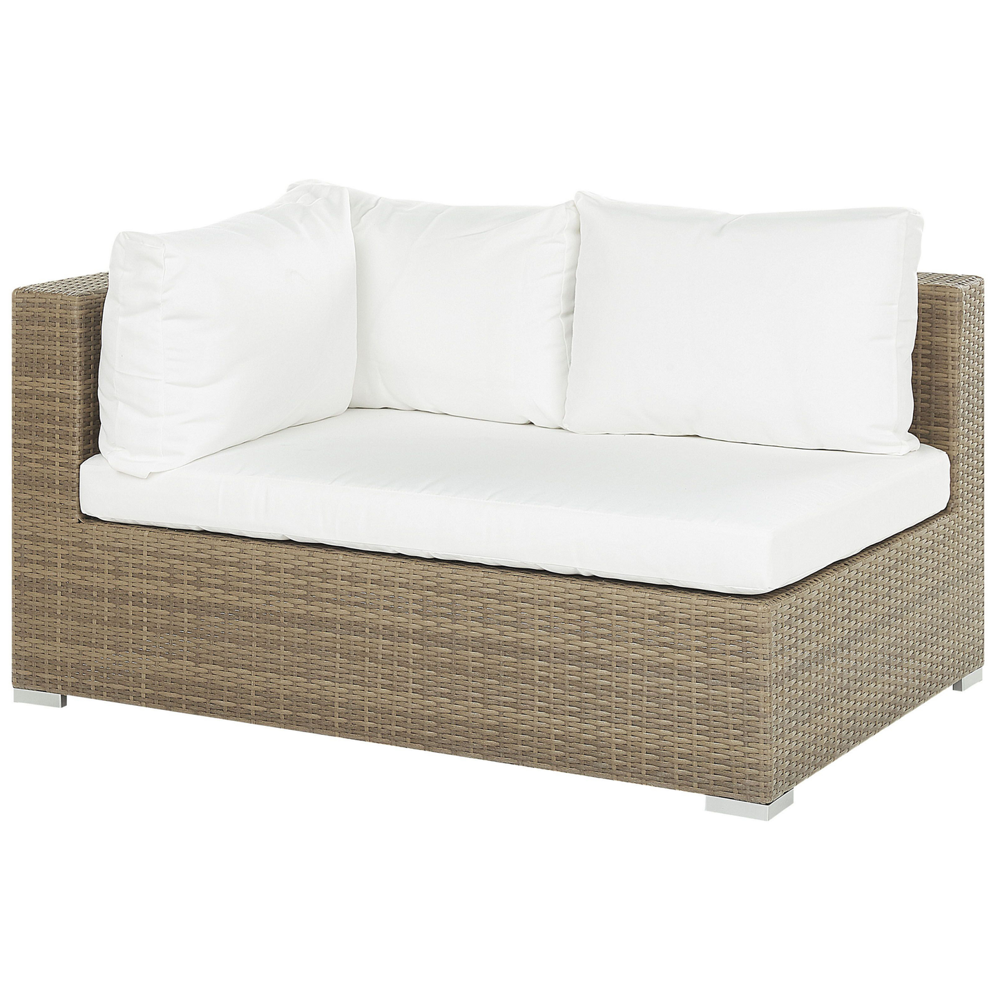 Lounge Set mit Tisch 8-Sitzer MAESTRO modular Polyrattan Hellbraun