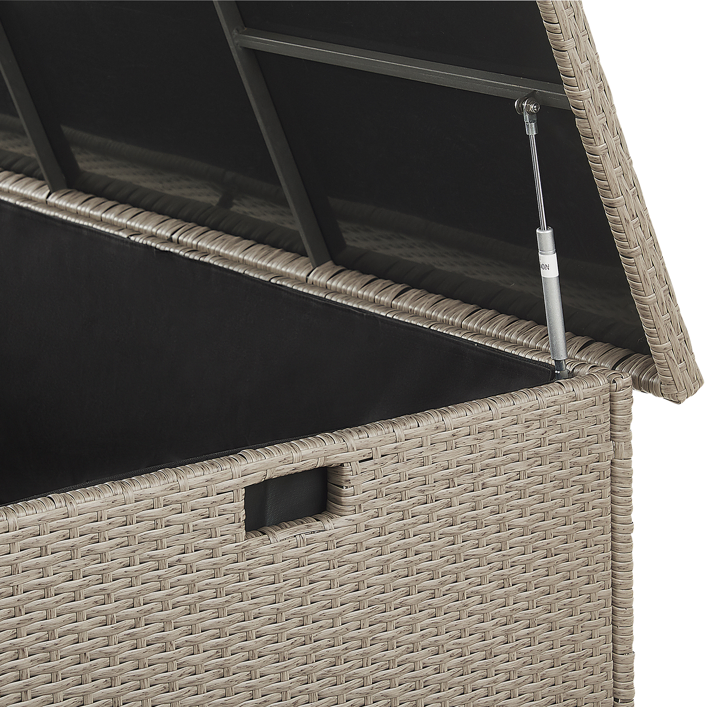 Aufbewahrungsbox MODENA Polyrattan 155 cm 75 cm Taupe